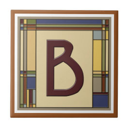 Geometric Initial B. - Underbara konst och hantver Kakelplatta