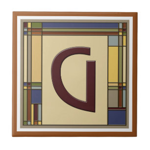 Geometric Initial G. för underbara konst och hantv Kakelplatta