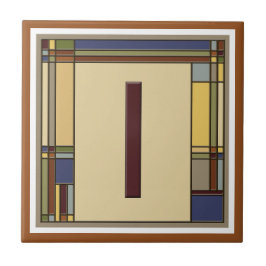 Geometric Initial I - underbara konst och hantverk Kakelplatta