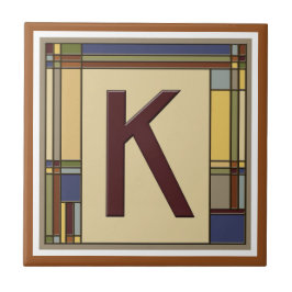 Geometric Initial K. för underbara konst och hantv Kakelplatta