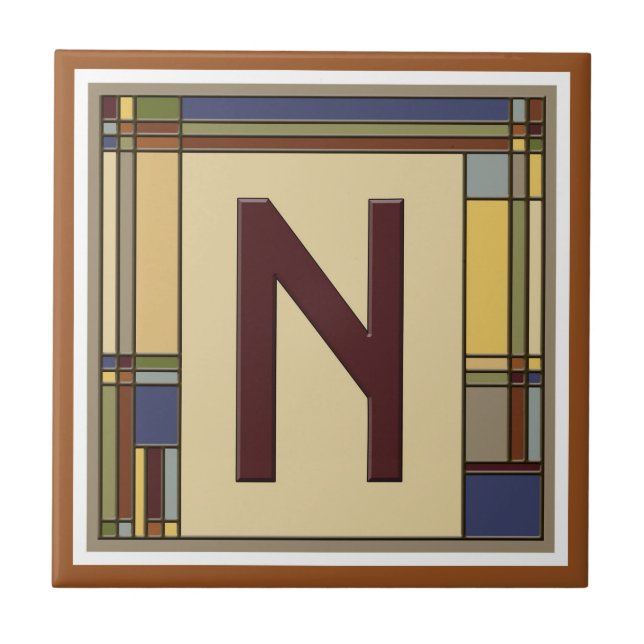 Geometric Initial N Kakelplatta (Framsidan)