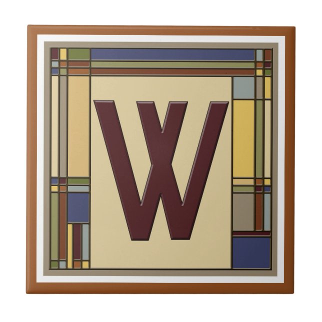 Geometric Initial W Kakelplatta (Framsidan)