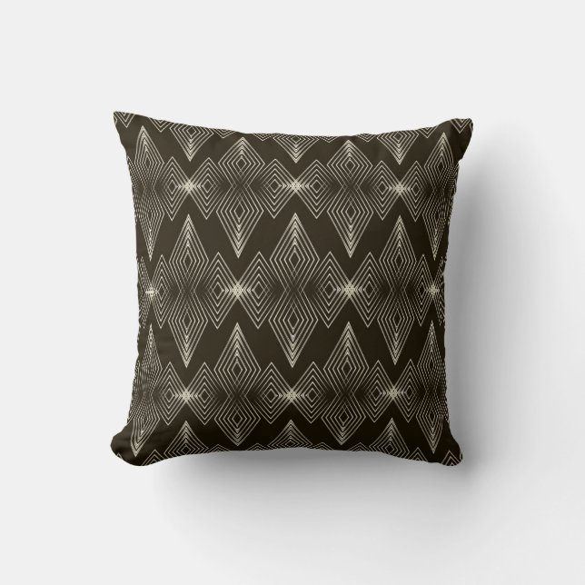 Geometric inslag, vintage sömlös ornament. kudde (Framsida)