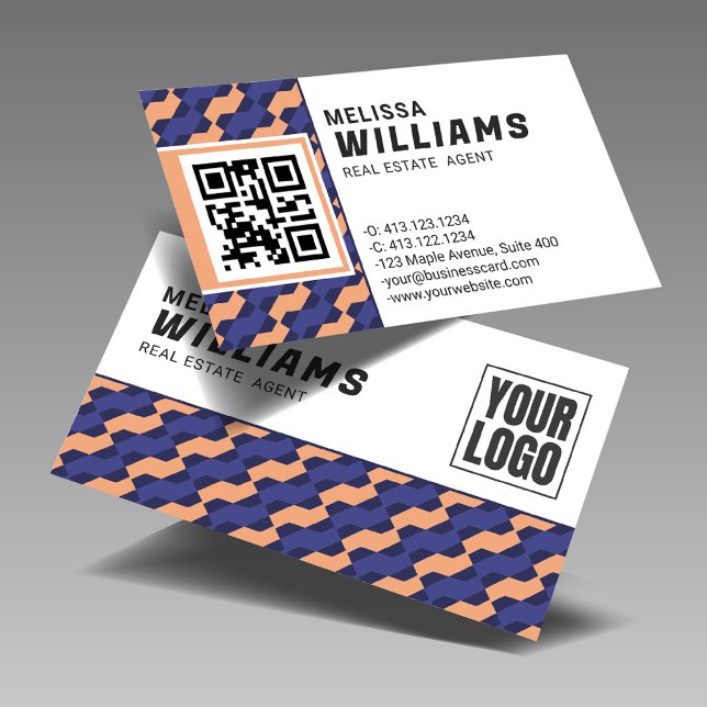 Geometric Interlocking Pattern Real Estate  Visitkort (Skapare uppladdad)