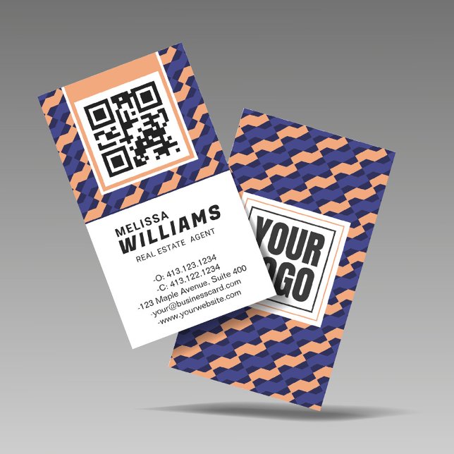 Geometric Interlocking Pattern Vertical  Visitkort (Skapare uppladdad)