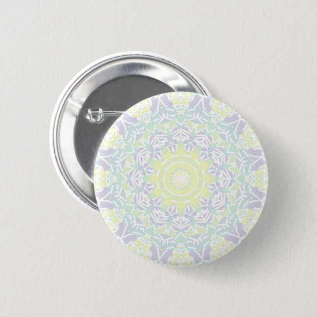Geometric Intricate Colorful Boho Hippie Mandala Knapp (Framsida & baksida)