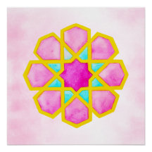Geometric Islamic Art Rosa