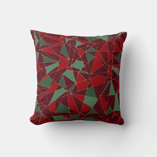 Geometric jul modern designer festive kudde (Framsida)