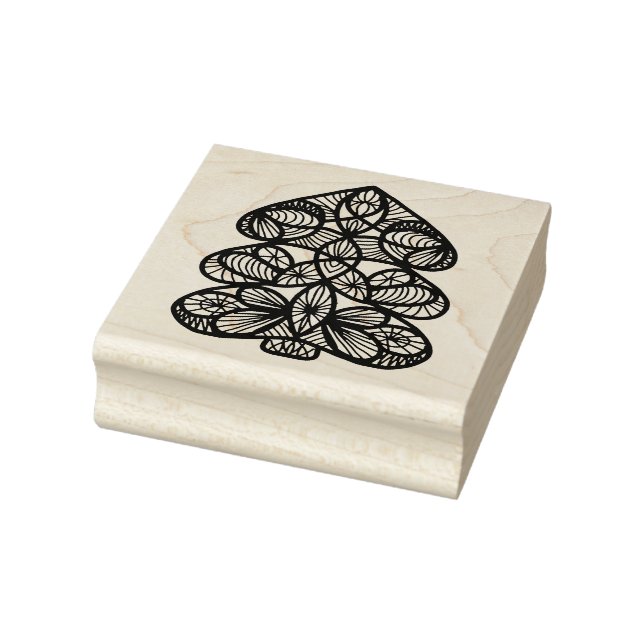 Geometric julgran illustration mönster art stämpel (Stämpel)