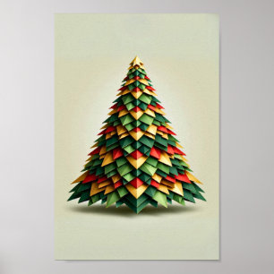 Geometric julgran poster