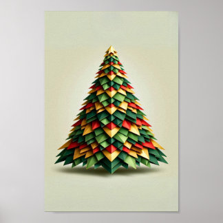 Geometric julgran poster