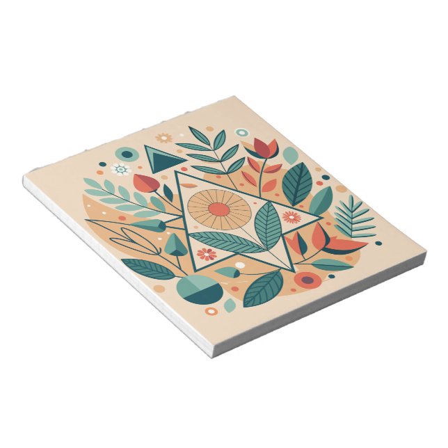 Geometric Jungle Foliage Anteckningsblock (Vinklad)