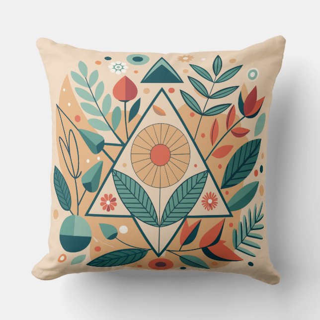 Geometric Jungle Foliage Kudde (Framsida)
