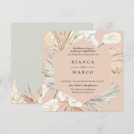 Geometric Jungle Ram bröllopsinbjudan Inbjudningar