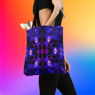 Geometric Kaleidoscope Blue Lila och Rosa Tygkasse