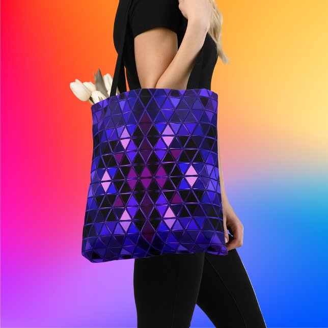 Geometric Kaleidoscope Blue Lila och Rosa Tygkasse (Skapare uppladdad)