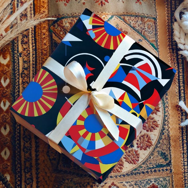 Geometric Kaleidoscope Festive Carnival Gifts Presentpapper (Geometric Kaleidoscope Festive Carnival Gifts Wrapping Paper)