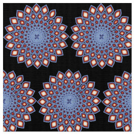 Geometric Kaleidoscope Mandala Mönster Black Red Tyg