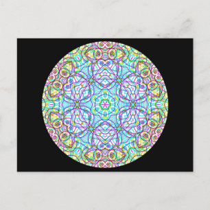 Geometric kaleidoscope Mandala Vykort