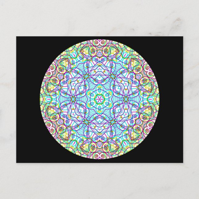 Geometric kaleidoscope Mandala Vykort (Framsida)