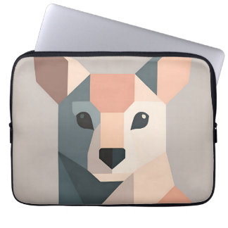 Geometric Kangaroo Portrait Minimalist  Laptop Fodral