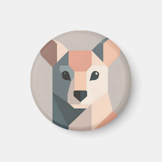 Geometric Kangaroo Portrait Minimalist  Magnet