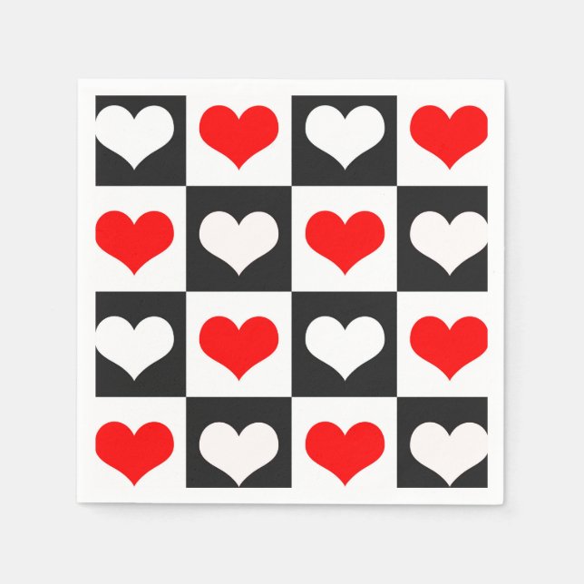 Geometric Kärlek Heart Mönster Design Pappersservett (Framsidan)
