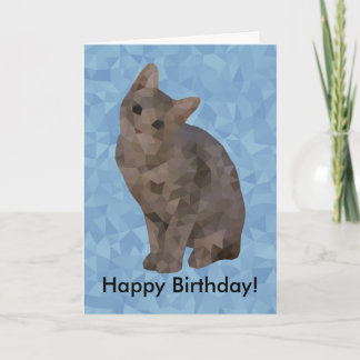 Geometric Kitten Grattis på födelsedagen-kort Kort