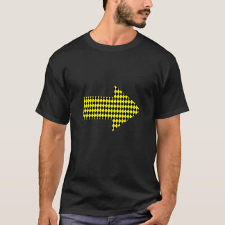 Geometric Large Harlequin Mönster Gult and Black T Shirt