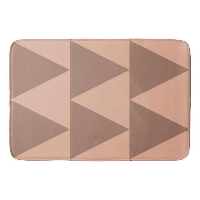 Geometric Large Triangles Mocha Mousse Dusty Rosa Badrumsmatta (Framsidan)