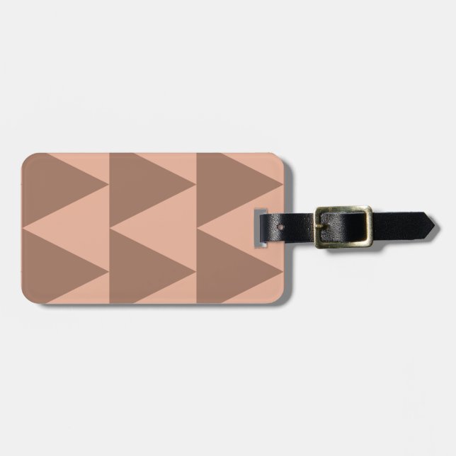Geometric Large Triangles Mocha Mousse Dusty Rosa Bagagebricka (Horisontell Framsida)