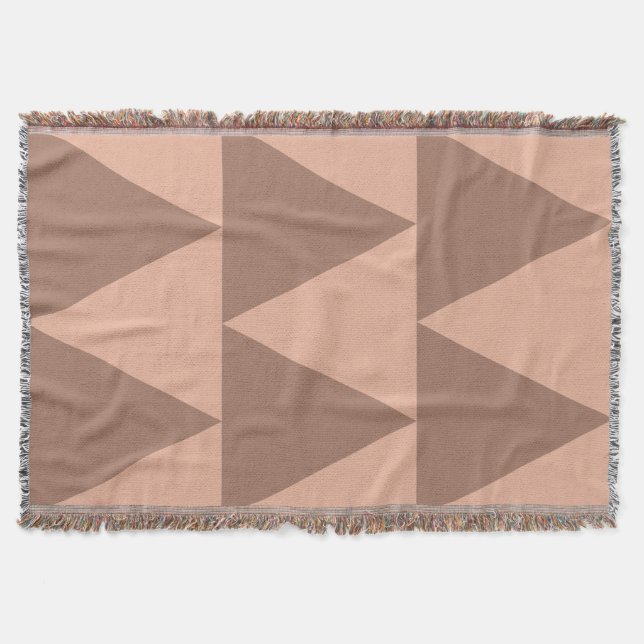 Geometric Large Triangles Mocha Mousse Dusty Rosa Filt (Framsidan)