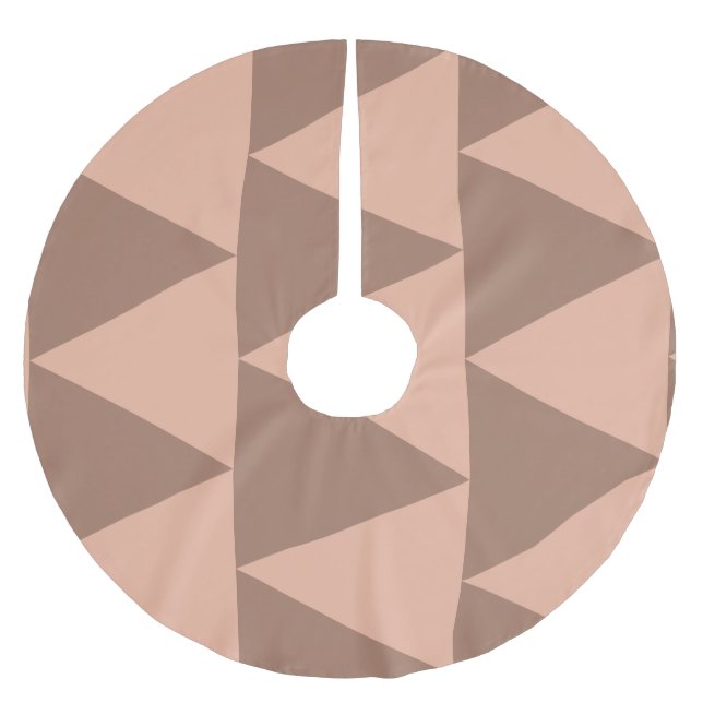Geometric Large Triangles Mocha Mousse Dusty Rosa Julgransmatta Borstad Polyester (Framsidan)