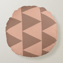 Geometric Large Triangles Mocha Mousse Dusty Rosa Rund Kudde