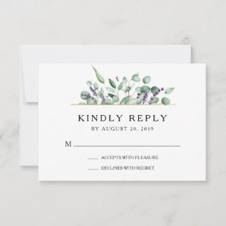 Geometric Lavender Eucalyptus Bröllop OSA Card Kort