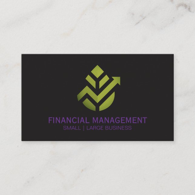 Geometric Leaf Finance Logo Visitkort (Framsida)