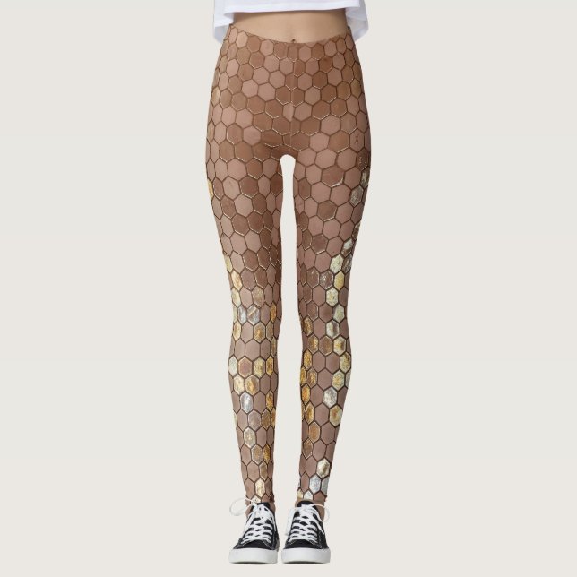 Geometric Leggings ro Guld (Framsida)