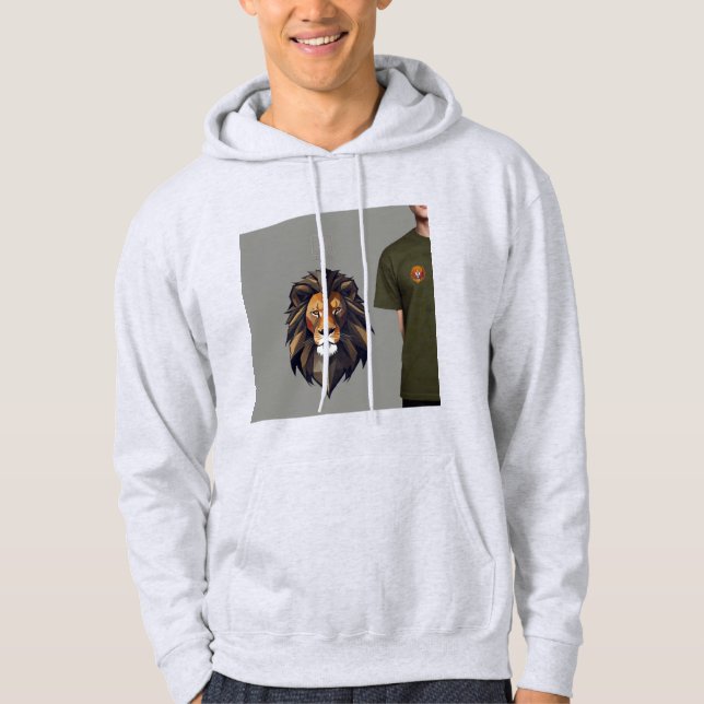 Geometric Lejon Streetwear Logotyp Hoodie Design (Framsida)