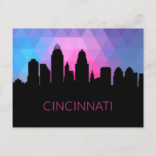 Geometric Ligcape City View Cincinnati, Ohio Vykort