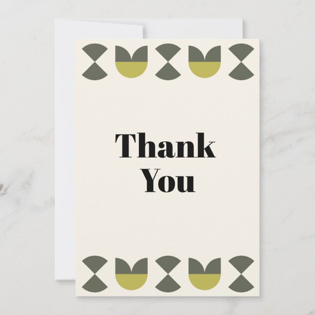 Geometric Light peach Thank You Card Julkort (Framsida)