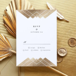 Geometric Lila Guld Gatsby Bröllop OSA Kort