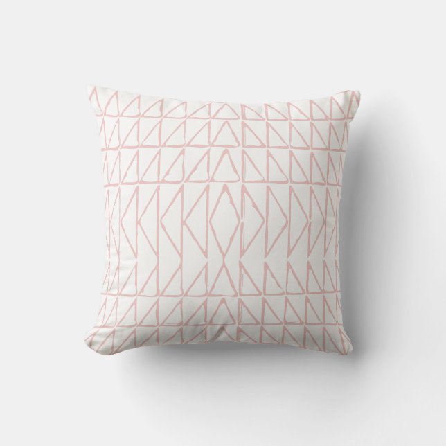 Geometric Line Art i snyggt Abstrakt i  Rosa Kudde (Framsida)