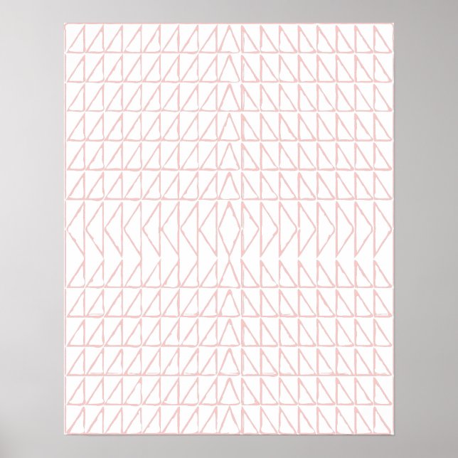 Geometric Line Art i snyggt Abstrakt i  Rosa Poster (Framsidan)
