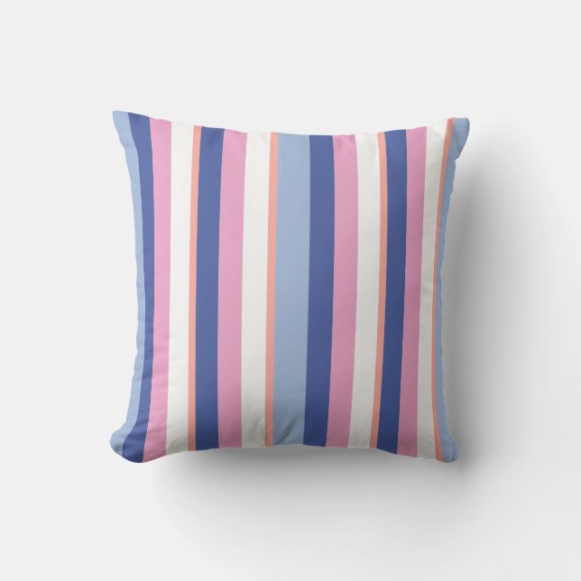 Geometric Line Mönster Rosa och Blue Kudde (Framsida)