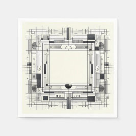 Geometric Linework Frame Pappersservett