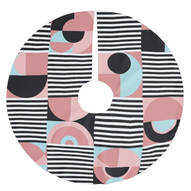 Geometric Linjer, Colorful Shapes Mosaic. Julgransmatta Borstad Polyester (Framsidan)