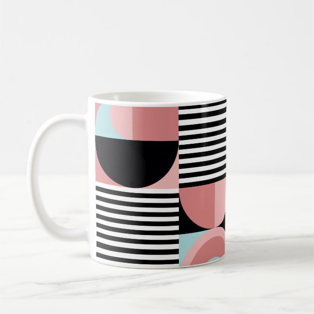 Geometric Linjer, Colorful Shapes Mosaic. Kaffemugg (Vänster)