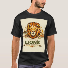Geometric Lion: Protect the Wild T Shirt