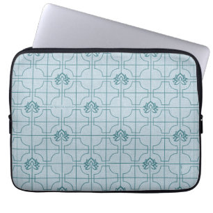 Geometric Lotus Grid Mönster - White Lotus Laptop Fodral