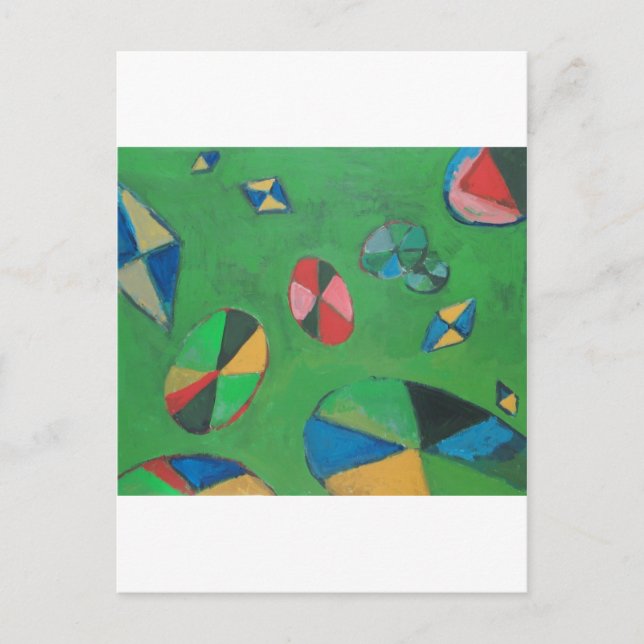 Geometric Lotus Pond (geometrisk expressionism) Vykort (Framsida)